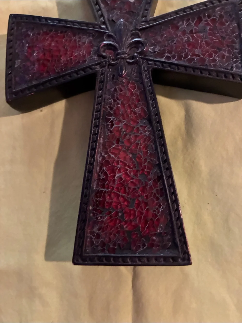 Hobby Lobby Red Mosaic Cross Wall Accent